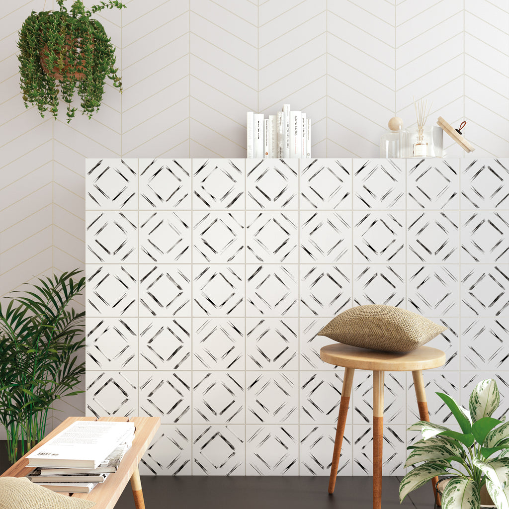 KENZO DEC02 White Diamond 8x8 Square Matt Wall and Floor Porcelain