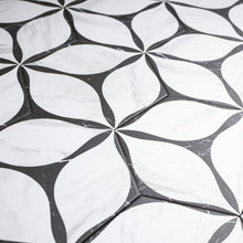 CO-BLH8 Corola Black 8" x 9" Hexagon Porcelain Patterned Wall & Floor Tile