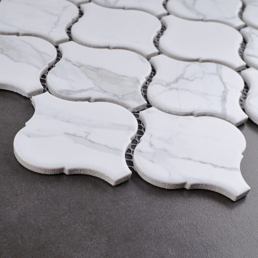 JAPM403 White Marble glazed Saint porcelain Lantern Shape Mosaic