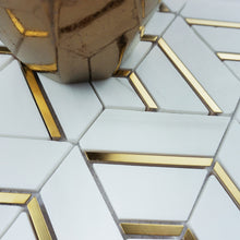 TNDOG-08 Starwhite Gold Metal Stainless Steel Polished Marble mosaic tile backsplash