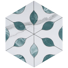 ALI-ESME-HX89 Alicante Esmeralda Green 7.88" x 9.45" Hexagon Porcelain Patterned Wall & Floor Tile