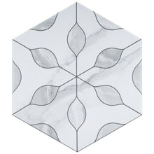 ALI-PERL-HX89 Alicante Perla White 7.88" x 9.45" Hexagon Porcelain Patterned Wall & Floor Tile