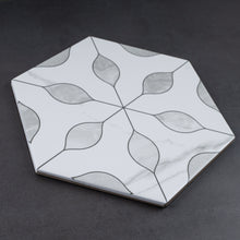 ALI-PERL-HX89 Alicante Perla White 7.88" x 9.45" Hexagon Porcelain Patterned Wall & Floor Tile