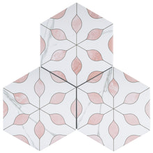ALI-PINK-HX89 Alicante Pink 7.88" x 9.45" Hexagon Porcelain Patterned Wall & Floor Tile