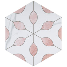 ALI-PINK-HX89 Alicante Pink 7.88" x 9.45" Hexagon Porcelain Patterned Wall & Floor Tile