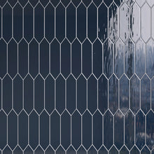 ATL-DENI-PK312 Atlanta Picket Hexagon Denim Blue Subway Tile 2.95 in. x 11.81 in. Ceramic Wall Tile