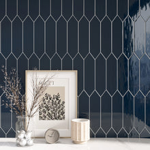 ATL-DENI-PK312 Atlanta Picket Hexagon Denim Blue Subway Tile 2.95 in. x 11.81 in. Ceramic Wall Tile