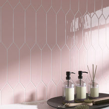 ATL-PINK-PK312 Atlanta Picket Hexagon Pink Subway Tile 2.95 in. x 11.81 in. Ceramic Wall Tile