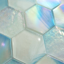 AUR-1 Aurora 3" Hexagon  Blue Glossy Glass Mosaic Backsplash Wall Tile