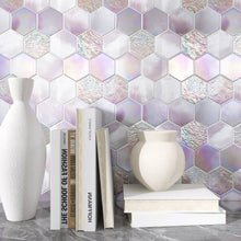 AUR-2 Aurora 3" Hexagon Purple Glossy Glass Mosaic Backsplash Wall Tile (Copy)