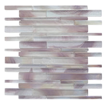 AUR-4 Aurora Interlocking Purple Glossy Glass Mosaic Backsplash Wall Tile