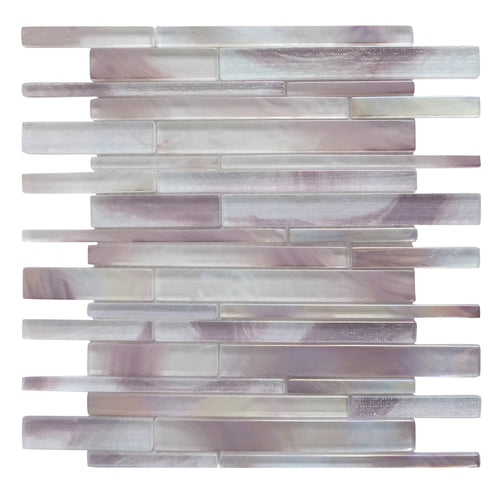 AUR-4 Aurora Interlocking Purple Glossy Glass Mosaic Backsplash Wall Tile