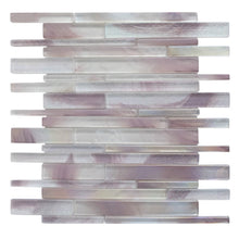 AUR-4 Aurora Interlocking Purple Glossy Glass Mosaic Backsplash Wall Tile