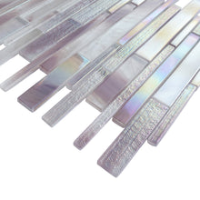 AUR-4 Aurora Interlocking Purple Glossy Glass Mosaic Backsplash Wall Tile