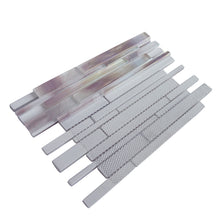 AUR-4 Aurora Interlocking Purple Glossy Glass Mosaic Backsplash Wall Tile