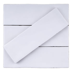 Borgo  Blanco White Matte Porcelain Subway Tile - 2.6 in. x 7.9 in. x 9.1 mm - Floor and Wall Tile