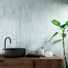 CYR-GREE-S312 Cyra Light Green Subway Tile 2.95 in. x 11.81 in. Ceramic Wall Tile