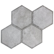 Dakota Decor Gray 8"x9" Hexagon Matt Wall and Floor Porcelain Tile