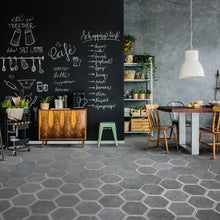 Dakota Decor Grafito 8"x9" Hexagon Matt Wall and Floor Porcelain Tile