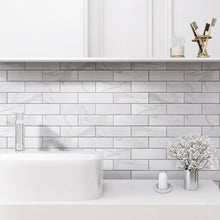 JAPM405 2x6  Brick Joint White Cararra Matte Porcelain Mosaic tile