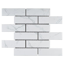 JAPM405 2x6  Brick Joint White Cararra Matte Porcelain Mosaic tile