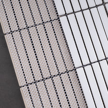 JAPM501  Glossy White 11.2-in x 11.91-in Stacked Porcelain Mosaic Wall and Floor Tile