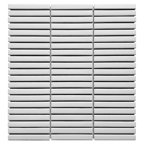 JAPM502  Stacked Matte White Porcelain Mosaic Tile Wall Tile Floor Tile
