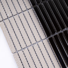 JAPM503  Glossy Black 11.2-in x 11.91-in Stacked Porcelain Mosaic Wall and Floor Tile