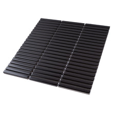 JAPM504  Stacked Matte Black Porcelain Mosaic Tile Wall Tile Floor Tile