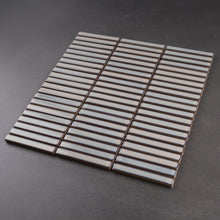 JAPM505 Stacked Reactive Blue Gray Glossy Porcelain Mosaic Wall and Floor Tile