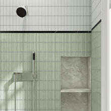 JAPM506 Stacked Reactive Jade Green Glossy Porcelain Mosaic Wall and Floor Tile