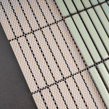 JAPM506 Stacked Reactive Jade Green Glossy Porcelain Mosaic Wall and Floor Tile