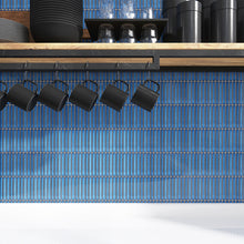 JAPM507 Stacked Reactive Ocean Blue Glossy Porcelain Mosaic Wall and Floor Tile