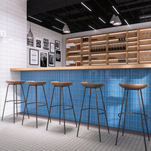 JAPM507 Stacked Reactive Ocean Blue Glossy Porcelain Mosaic Wall and Floor Tile