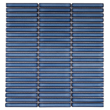 JAPM507 Stacked Reactive Ocean Blue Glossy Porcelain Mosaic Wall and Floor Tile