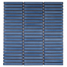 JAPM507 Stacked Reactive Ocean Blue Glossy Porcelain Mosaic Wall and Floor Tile