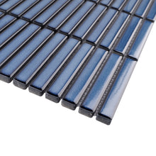 JAPM507 Stacked Reactive Ocean Blue Glossy Porcelain Mosaic Wall and Floor Tile