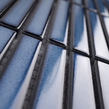 JAPM507 Stacked Reactive Ocean Blue Glossy Porcelain Mosaic Wall and Floor Tile