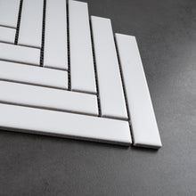 JAPM601 Herringbone White Matte Porcelain Mosaic Tile Wall Floor Tile