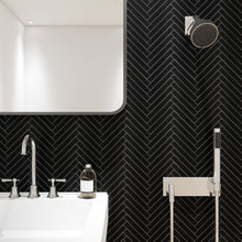 JAPM602 Herringbone Black Matte Porcelain Mosaic Tile Wall Floor Tile