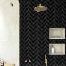 JAPM602 Herringbone Black Matte Porcelain Mosaic Tile Wall Floor Tile