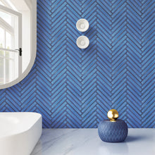 JAPM603 Herringbone Blue Matte Porcelain Mosaic Tile Wall Floor Tile