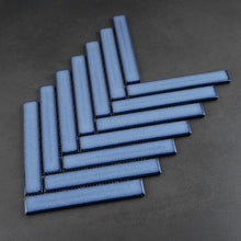 JAPM603 Herringbone Blue Matte Porcelain Mosaic Tile Wall Floor Tile