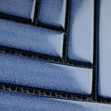 JAPM603 Herringbone Blue Matte Porcelain Mosaic Tile Wall Floor Tile