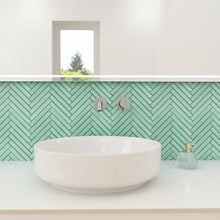 JAPM604 Herringbone Green Matte Porcelain Mosaic Tile Wall Floor Tile