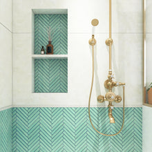 JAPM604 Herringbone Green Matte Porcelain Mosaic Tile Wall Floor Tile