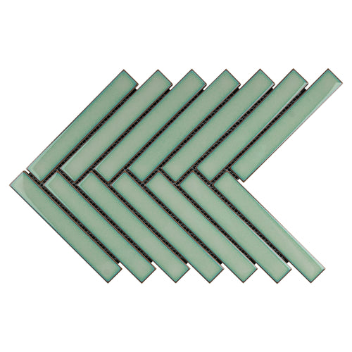 JAPM604 Herringbone Green Matte Porcelain Mosaic Tile Wall Floor Tile