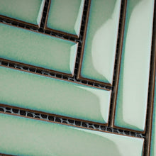 JAPM604 Herringbone Green Matte Porcelain Mosaic Tile Wall Floor Tile