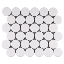 JAPM801  Penny Round White Matte Porcelain Mosaic Wall and Floor Tile