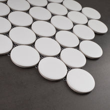 JAPM801  Penny Round White Matte Porcelain Mosaic Wall and Floor Tile
